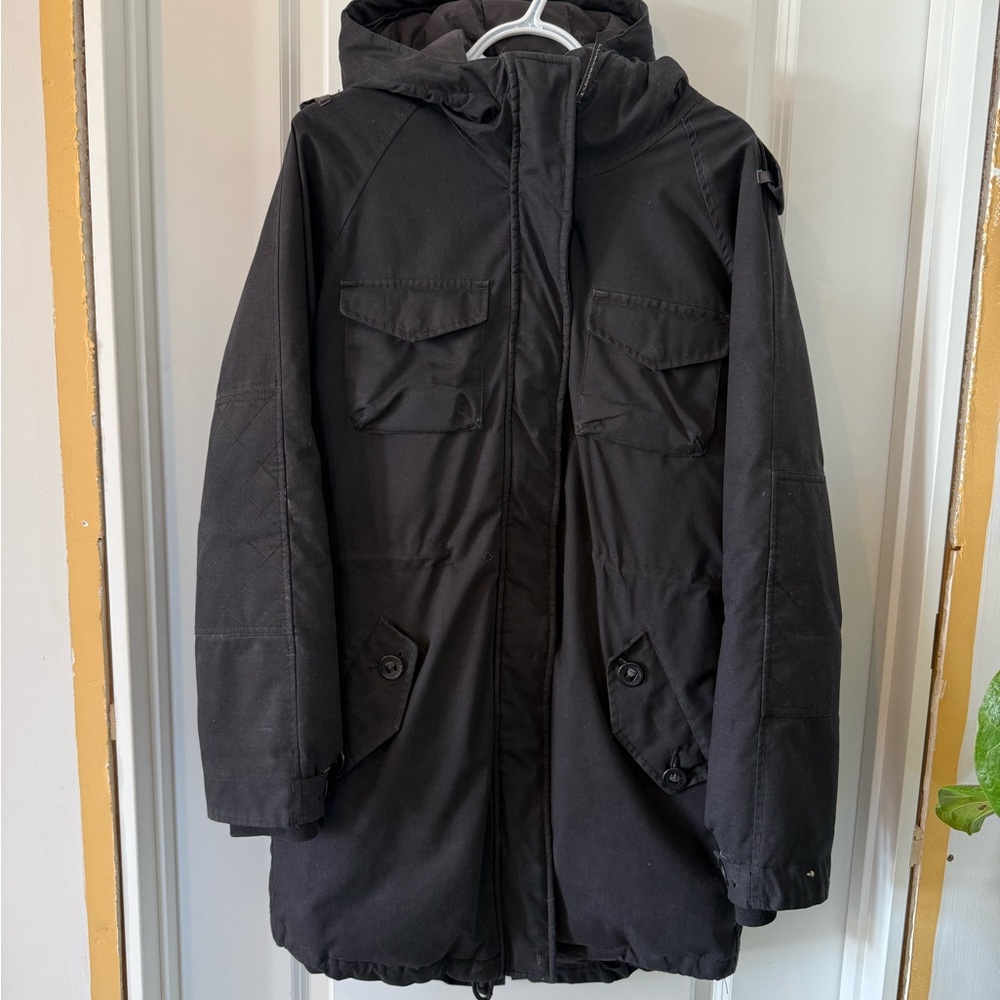 Womens TNA Community Black Hooded Parka